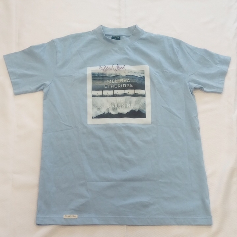 Melissa Etheridge Blue Graphic T-Shirt With Signature.